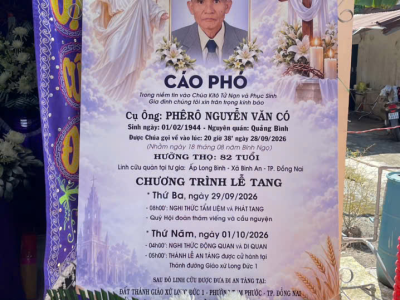 LỄ TANG ÔNG PHÊRÔ NGUYỄN VĂN CÓ