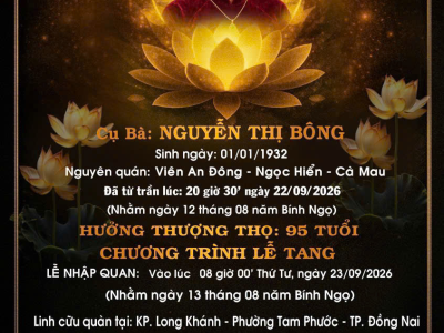 LỄ TANG BÀ NGUYỄN THỊ BÔNG