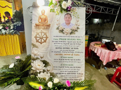 LỄ TANG CHÁU PHẠM HOÀNG NHI