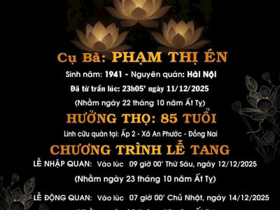 LỄ TANG CỤ NGUYỄN THỊ ÉN