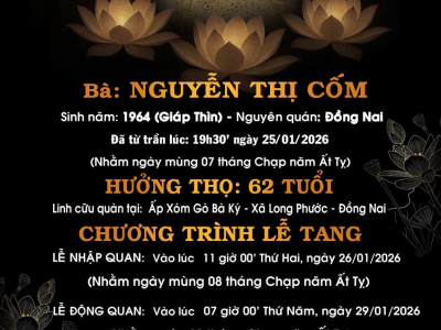LỄ TANG BÀ NGUYỄN THỊ CỐM