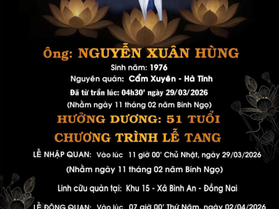LỄ TANG ÔNG NGUYỄN XUÂN HÙNG