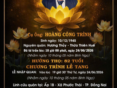 LỄ TANG ÔNG HOÀNG CÔNG TRÌNH